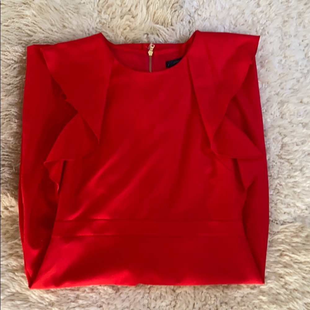 Red JCrew lite weight wool dress!